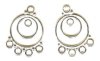 SS2521 1 pair of 26x18mm Bright Bali Round Chandelier Earrings